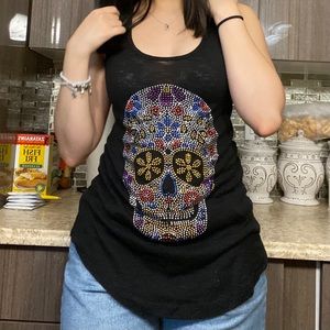 Jeweled skull top